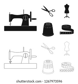 Hand Drawn Set Black Silhouettes Sewing Stock Vector (Royalty Free ...