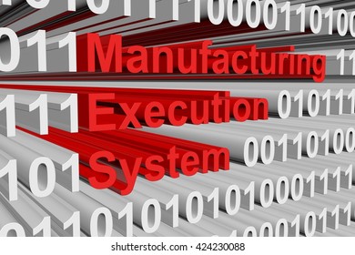 Manufacturing Execution System In The Form Of Binary Code, 3D Illustration