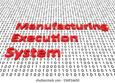 Manufacturing Execution System In The Form Of Binary Code, 3D Illustration