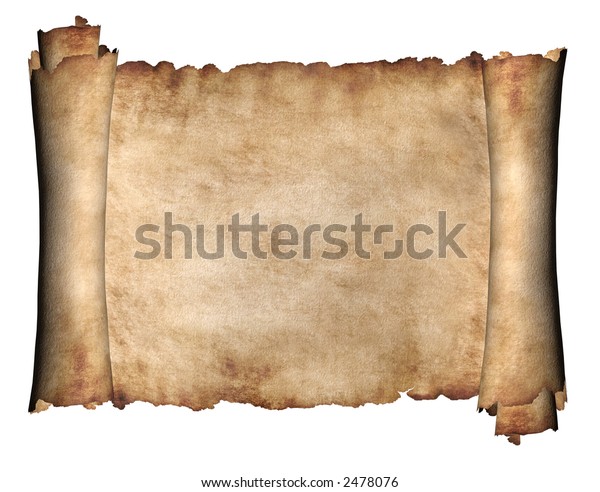 Manuscript Horizontal Burnt Rough Roll Parchment Stock Illustration 2478076