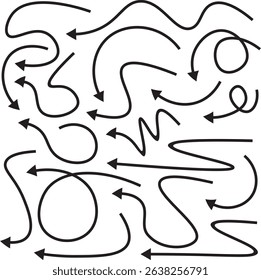Many Arrow Vector Heading Left