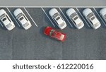 Many cars parked. 3d illustration