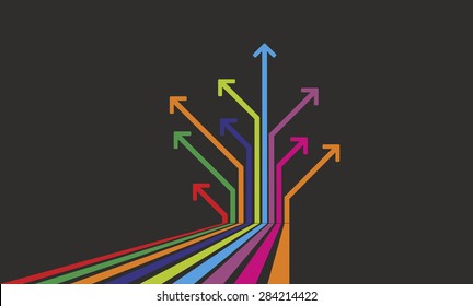 Many Colored Arrows Pointing In Different Directions