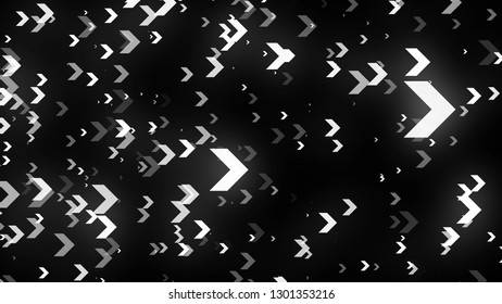 Many different arrows are in space, abstract technology backdrop for business, futuristic background, 3d rendering backdrop