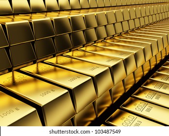 Fine Gold Bars On Dark Background Stock Illustration 1480026482