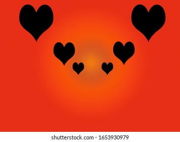 Many heart-shaped silhouettes on a light background such as the evening . Valentines Day Love Story sunset background . - Powered by Shutterstock