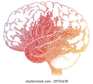 Many Letters Compose Brain Stock Illustration 29755678 | Shutterstock