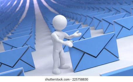 many mails with 3d man