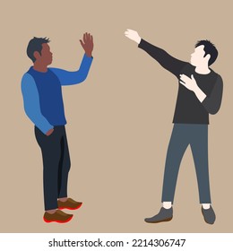 Many Men Are Eager To Talk And Explain. Ready To Show Gestures For Understanding, Illustration, Silhouette, People, Business, Angry, Conflict, D, Separated