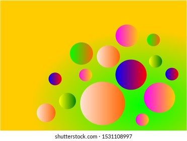 many multi colors gradient circle green yelloe gradient background