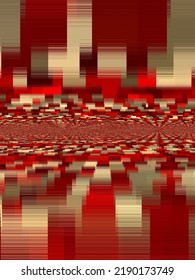 Many Stripes Towards A Far Distant Vanishing Point In Red And Beige 