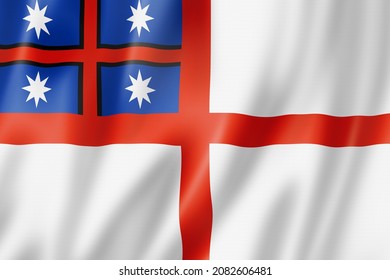 Maori United Tribes Territory Flag, New Zealand Waving Banner Collection. 3D Illustration