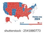 Map of 2024 United States presidential election results per state