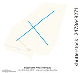 Map of airport Bicycle Lake Army Airfield in Fort Irwin, Barstow, California (US). IATA-code: BYS. Airport diagram with runways and taxiways. Map data from OpenStreetMap.