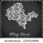 Map of Alzey as chalkboard  in Black and White