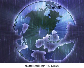 Map of the Americas, on a sperhical globe, cartographical illustration - Shutterstock ID 20498525