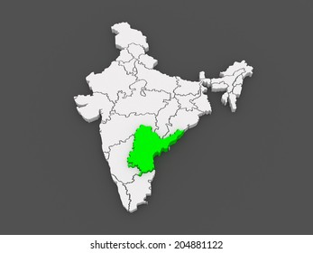 Map Andhra Pradesh India 3d Stock Illustration 204881122 | Shutterstock