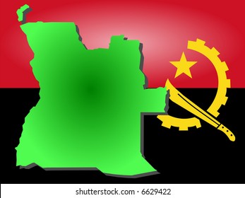 Map Of Angola And Angolan Flag Illustration JPG
