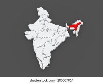 Map Assam India 3d Stock Illustration 205307914 | Shutterstock