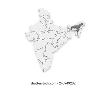 Map Assam India 3d Stock Illustration 243949282 | Shutterstock