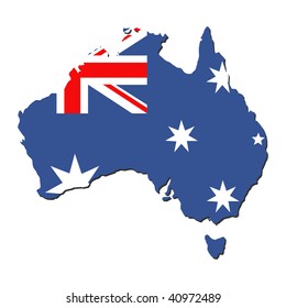 Map Australia Australian Flag Illustration Jpeg Stock Illustration 40972489