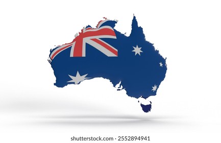 Map australia country national happy day sunday 26 january 2025 holiday celebration festival australian person freedom event red blue white object anniversary democracy event flag greeting.3d render - Powered by Shutterstock