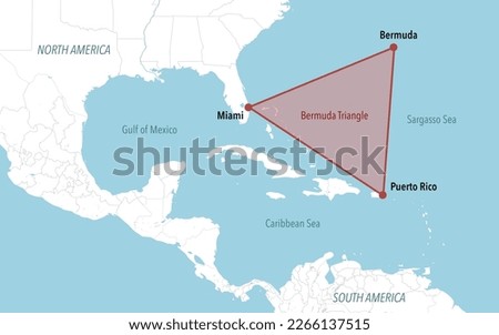 Map of the Bermuda Triangle in the Caribbean Sea Сток-фото © 