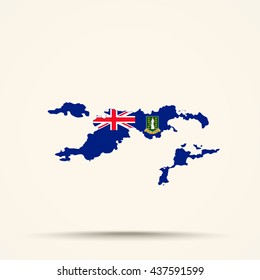 Map of British Virgin Islands in British Virgin Islands flag colors