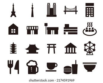 Map Building Tokyo Icon Set Stock Illustration 2174591969 | Shutterstock