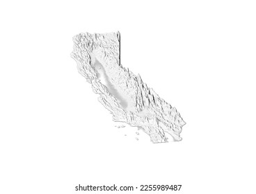 A map of California, California map in joyplot style. Minimalist poster of California map to demonstrate state topography in 3D like style.