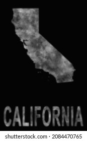 Map Of California Made Of Smoke, Air Pollution, Ecology