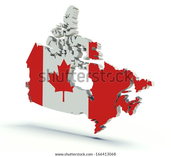 Map Canada Flag Colors 3d Render Stock Illustration 166413068