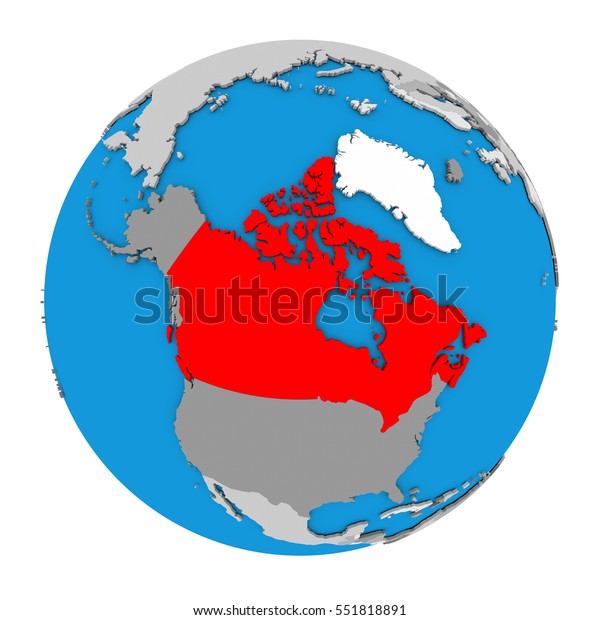 Canada Map On Globe Map Canada Highlighted Red On Globe Stock Illustration 551818891 |  Shutterstock