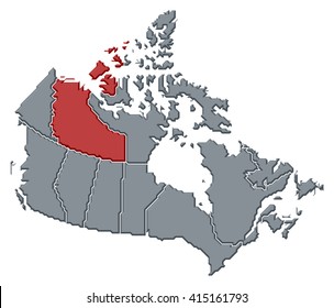 Map Canada Northwest Territories Stock Illustration 415161793 ...