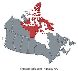 Map Canada Nunavut Stock Illustration 415161790 | Shutterstock