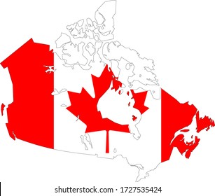 Map Canada Official Flag Colors Stock Illustration 1727535424 ...