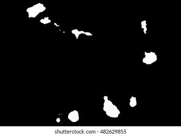 Cape Verde Map Vector Black Background Stock Vector (Royalty Free ...