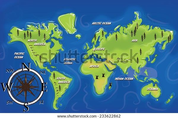 Map Continents Earth Stock Illustration