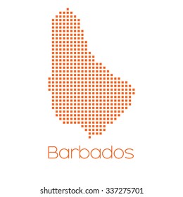 A Map of the country of Barbados