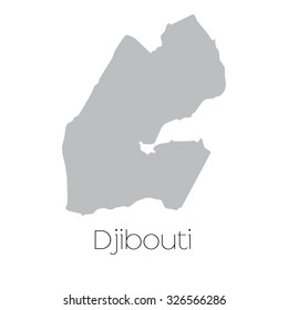 Djibouti Country Map Black Silhouette Outline Stock Vector (Royalty ...