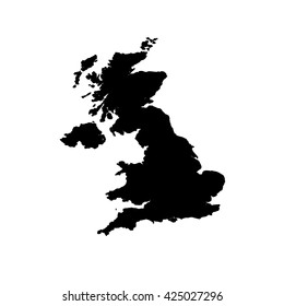 Black Silhouette Map Great Britain Europe Stock Vector (Royalty Free ...