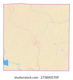 Map of the County Scurry (Texas, US) showing the isolated County with relief representation. No Lables.