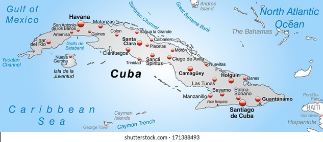 Map Cuba Overview Map Gray Stock Illustration 171388493 | Shutterstock