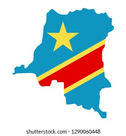 democratic republic of the congo flag map