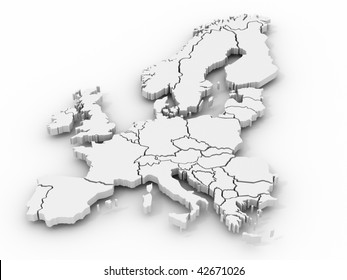 Map Of Europe. 3d