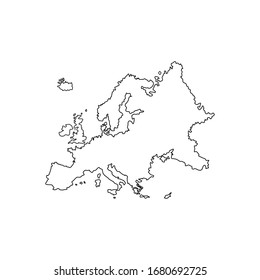 Map Of Europe Icon. Europe Line Illustration