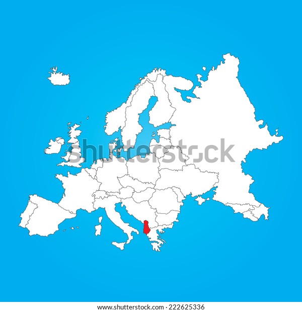 Map Europe Selected Country Albania 600w 222625336 