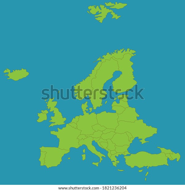 Map European Continent Divide By Countries Stock Illustration 1821236204 Shutterstock 7226