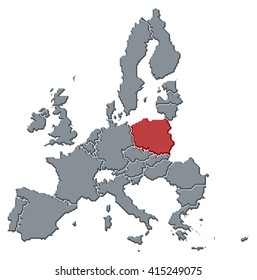 Map European Union Poland Stock Illustration 415249075 | Shutterstock