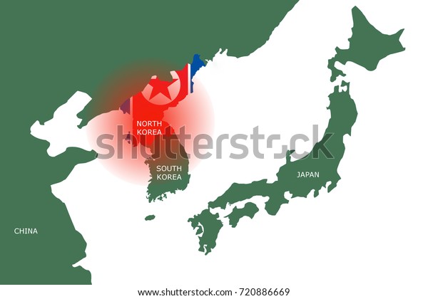 Map North East Asia Showing Two Stock Illustration 720886660